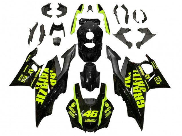 Preisgünstige Yamaha YZF R3/R25 Motorrad Verkleidung 2019-2021 - Schwarz Neon Gelb 46
