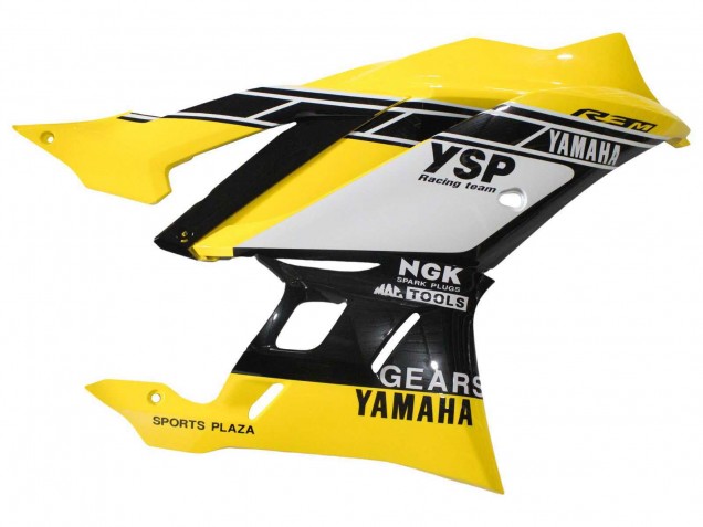 Preisgünstige Yamaha YZF R3/R25 Motorrad Verkleidung 2019-2021 - Gelb Weiss Schwarz Streifen