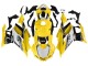 Preisgünstige Yamaha YZF R3/R25 Motorrad Verkleidung 2019-2021 - Gelb Weiss Schwarz Streifen