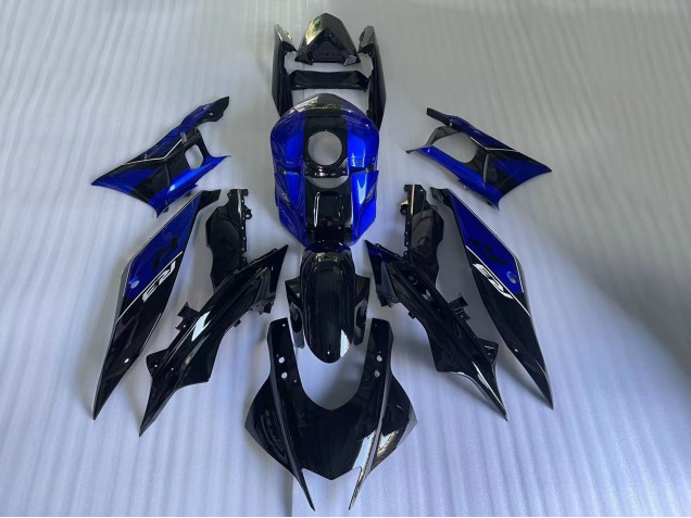 Preisgünstige Yamaha YZF R3/R25 Motorrad Verkleidung 2022-2024 - Blau Glanzendes Schwarz