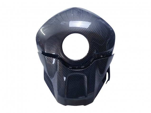 Preisgünstige Yamaha YZF R3/R25 Motorrad Verkleidung 2022-2024 - Schwarzer Carbonfaser Stil Goldrot ABBOT