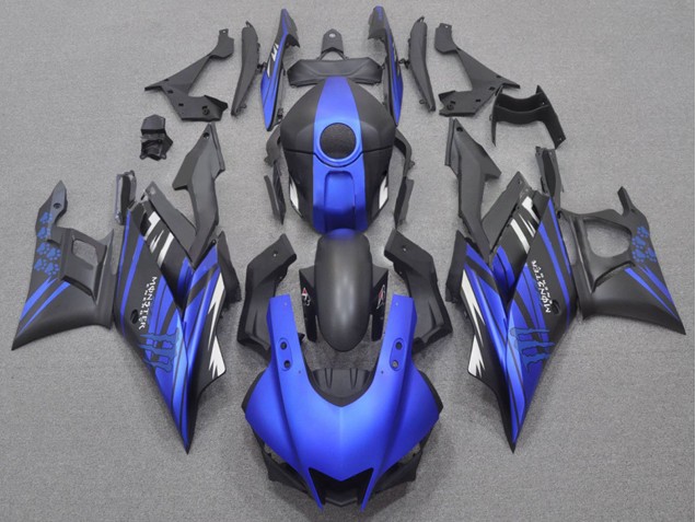 Preisgünstige Yamaha YZF R3/R25 Motorrad Verkleidung 2022-2024 - Blau Matt Schwarz Monster