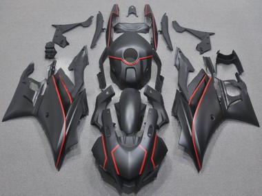 Preisgünstige Yamaha YZF R3/R25 Motorrad Verkleidung 2022-2024 - Matt Schwarz Rot