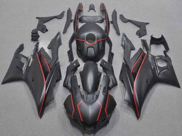 Preisgünstige Yamaha YZF R3/R25 Motorrad Verkleidung 2022-2024 - Matt Schwarz Rot