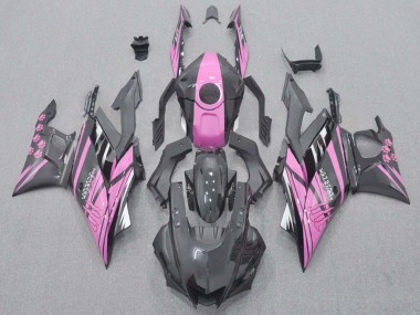 Preisgünstige Yamaha YZF R3/R25 Motorrad Verkleidung 2022-2024 - Rosa Schwarz Monster