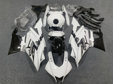 Preisgünstige Yamaha YZF R3/R25 Motorrad Verkleidung 2022-2024 - Weiss Glanzendes Schwarz