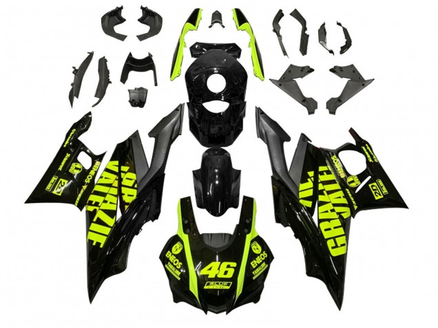 Preisgünstige Yamaha YZF R3/R25 Motorrad Verkleidung 2022-2024 - Schwarz Grun ENEOS 46