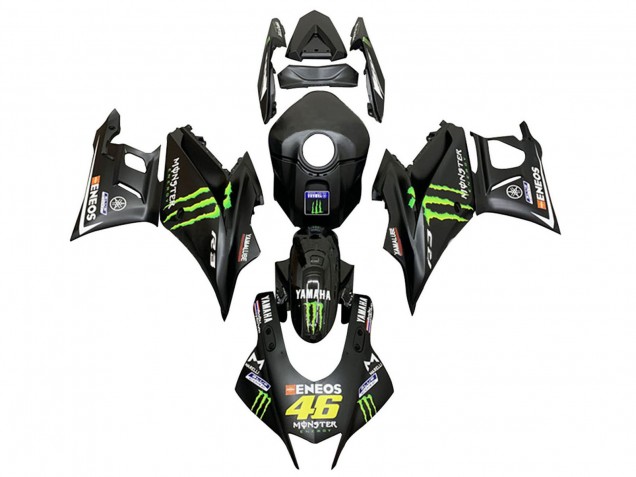 Preisgünstige Yamaha YZF R3/R25 Motorrad Verkleidung 2022-2024 - Schwarz Grun Monster ENEOS 46