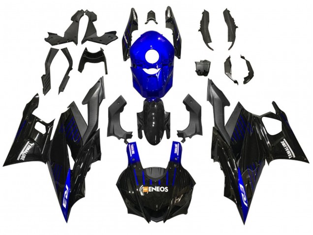 Preisgünstige Yamaha YZF R3/R25 Motorrad Verkleidung 2022-2024 - Blau Schwarz ENEOS Yamalube