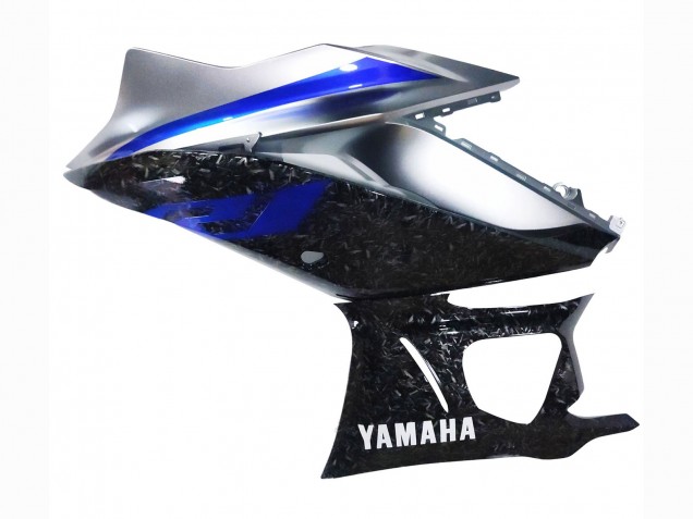 Preisgünstige Yamaha YZF R3/R25 Motorrad Verkleidung 2022-2024 - Marble Schwarz Silber Blau Geschmiedet Carbonfaser Stil
