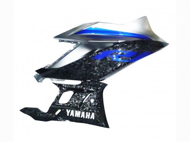 Preisgünstige Yamaha YZF R3/R25 Motorrad Verkleidung 2022-2024 - Marble Schwarz Silber Blau Geschmiedet Carbonfaser Stil