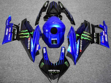 Preisgünstige Yamaha YZF R3/R25 Motorrad Verkleidung 2022-2024 - Blau Grun Schwarz Monster ENEOS Yamalube