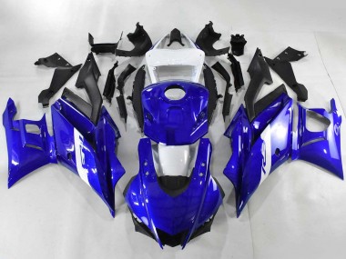 Preisgünstige Yamaha YZF R3/R25 Motorrad Verkleidung 2022-2024 - Blau Weiss Matt Schwarz
