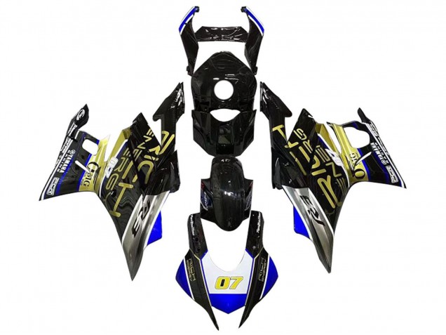 Preisgünstige Yamaha YZF R3/R25 Motorrad Verkleidung 2022-2024 - Weiss Blau Gold Glanzendes Schwarz