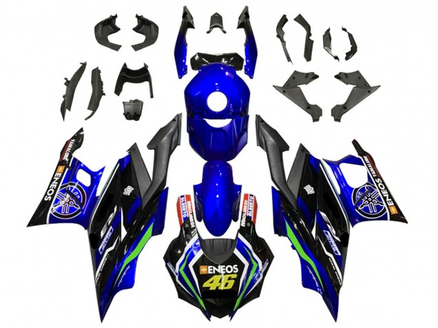 Preisgünstige Yamaha YZF R3/R25 Motorrad Verkleidung 2022-2024 - Blau Grun Schwarz ENEOS 46