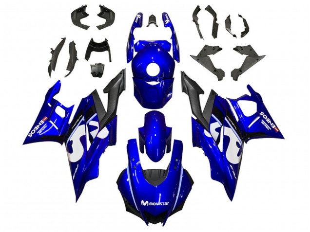 Preisgünstige Yamaha YZF R3/R25 Motorrad Verkleidung 2022-2024 - Blau Weiss Schwarz MoviStar ENEOS
