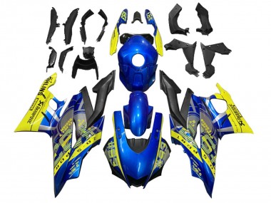 Preisgünstige Yamaha YZF R3/R25 Motorrad Verkleidung 2022-2024 - Gelb Blau Matt Schwarz 93