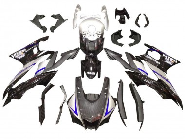 Preisgünstige Yamaha YZF R3/R25 Motorrad Verkleidung Kit 2022-2024 - Silber Blau Schwarz Carbonfaser Stil