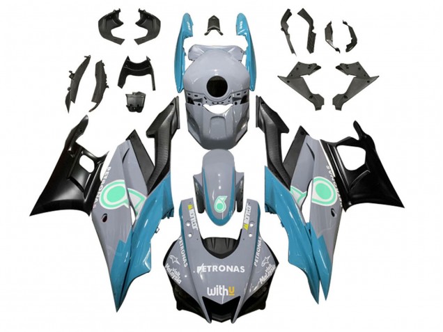 Preisgünstige Yamaha YZF R3/R25 Motorrad Verkleidung 2022-2024 - Nardo Grau Blau Grun Schwarz Petronas