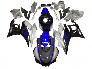 Preisgünstige Yamaha YZF R3/R25 Motorrad Verkleidung 2022-2024 - Silber Blau Schwarz Carbonfaser Stil
