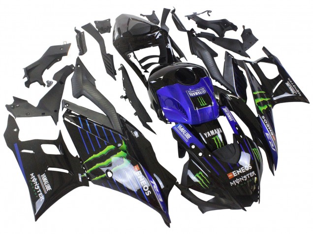 Preisgünstige Yamaha YZF R3/R25 Motorrad Verkleidung 2022-2024 - Blau Grun Schwarz Monster Yamalube ENEOS