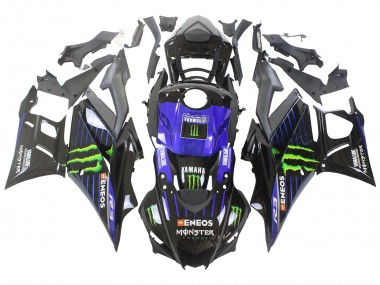Preisgünstige Yamaha YZF R3/R25 Motorrad Verkleidung 2022-2024 - Blau Grun Schwarz Monster Yamalube ENEOS