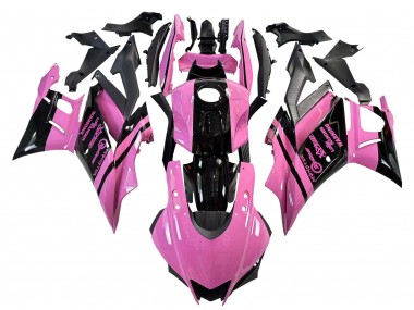 Preisgünstige Yamaha YZF R3/R25 Motorrad Verkleidung 2022-2024 - Rosa Glanzendes Schwarz Monster