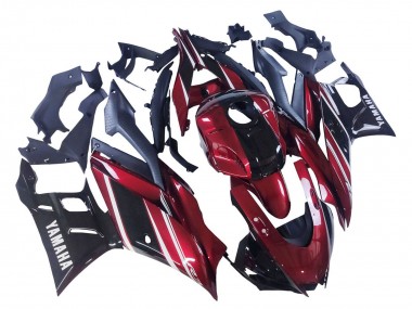 Preisgünstige Yamaha YZF R3/R25 Motorrad Verkleidung 2022-2024 - Rot Weiss Glanzendes Schwarz