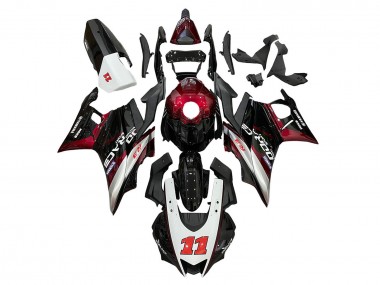 Preisgünstige Yamaha YZF R3/R25 Motorrad Verkleidung 2022-2024 - Rot Silber Schwarz 11