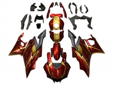 Preisgünstige Yamaha YZF R3/R25 Motorrad Verkleidung 2022-2024 - Rot Gold Matt Schwarz
