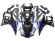Preisgünstige Yamaha YZF R3/R25 Motorrad Verkleidung 2022-2024 - Silber Blau Glanzendes Schwarz