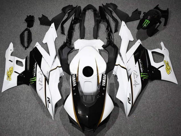 Preisgünstige Yamaha YZF R3/R25 Motorrad Verkleidung 2022-2024 - Weiss Schwarz Grun Monster