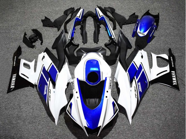 Preisgünstige Yamaha YZF R3/R25 Motorrad Verkleidung 2022-2024 - Weiss Blau Glanzendes Schwarz Yamalube