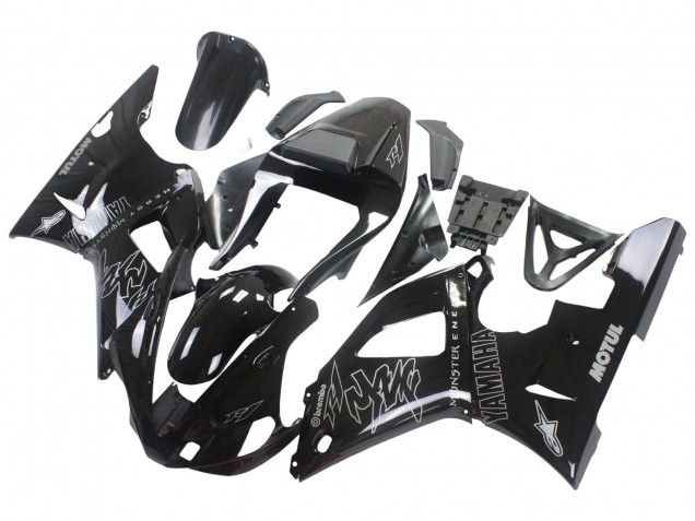 Preisgünstige Yamaha YZF 1000 R1 Motorrad Verkleidung 2000-2001 - Glanzendes Schwarz Weiss Monster Motul