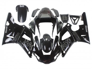 Preisgünstige Yamaha YZF 1000 R1 Motorrad Verkleidung 2000-2001 - Glanzendes Schwarz Weiss Monster Motul