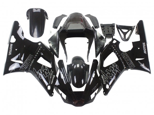 Preisgünstige Yamaha YZF 1000 R1 Motorrad Verkleidung 2000-2001 - Glanzendes Schwarz Weiss Monster Motul