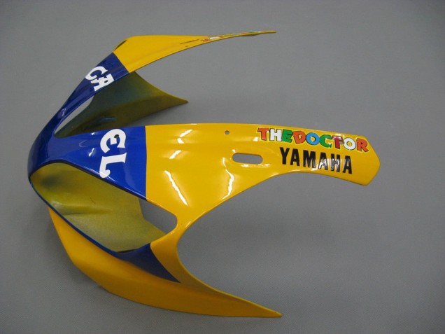 Preisgünstige Yamaha YZF 1000 R1 Motorrad Verkleidung 2000-2001 - Weiss Gelb Blau Motul Kamel