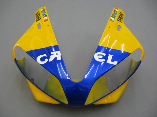Preisgünstige Yamaha YZF 1000 R1 Motorrad Verkleidung 2000-2001 - Weiss Gelb Blau Motul Kamel