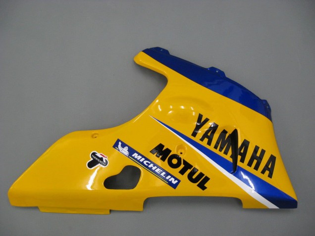 Preisgünstige Yamaha YZF 1000 R1 Motorrad Verkleidung 2000-2001 - Weiss Gelb Blau Motul Kamel