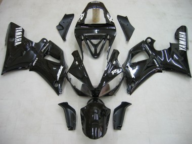 Preisgünstige Yamaha YZF 1000 R1 Motorrad Verkleidung 2000-2001 - Glanzendes Schwarz Weiss Aufkleber