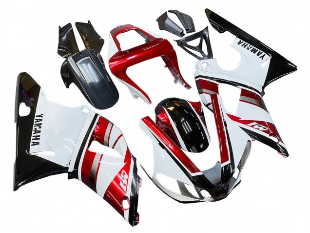Preisgünstige Yamaha YZF 1000 R1 Motorrad Verkleidung 2000-2001 - Rot Weiss Glanzendes Schwarz
