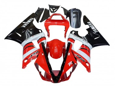 Preisgünstige Yamaha YZF 1000 R1 Motorrad Verkleidung 2000-2001 - Rot Weiss Glanzendes Schwarz