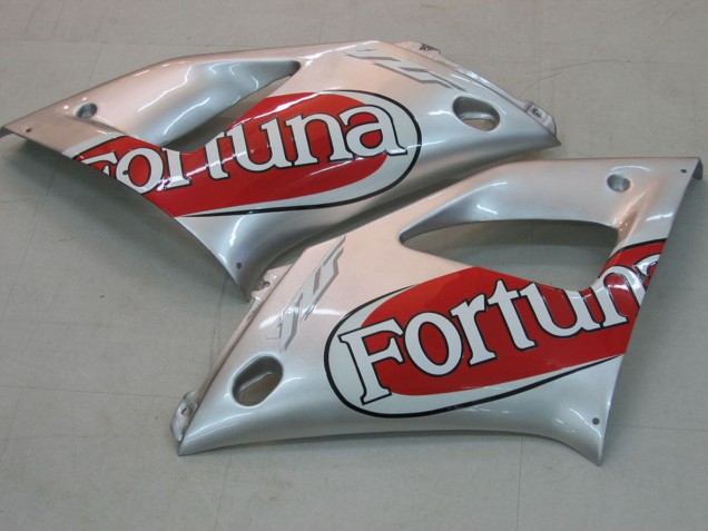 Preisgünstige Yamaha YZF 1000 R1 Motorrad Verkleidung 2000-2001 - Silber Rot Fortuna Motul
