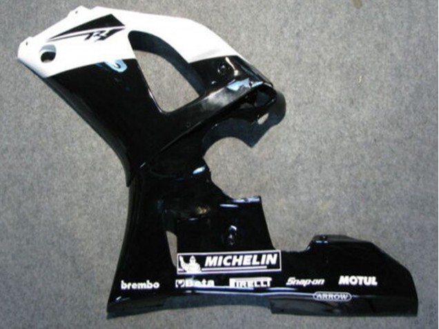 Preisgünstige Yamaha YZF 1000 R1 Motorrad Verkleidung 2000-2001 - Glanzendes Schwarz Weiss Michelin