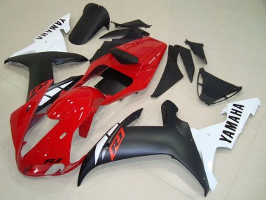 Preisgünstige Yamaha YZF R1 Motorrad Verkleidung 2002-2003 - Rot Weiss Matt Schwarz