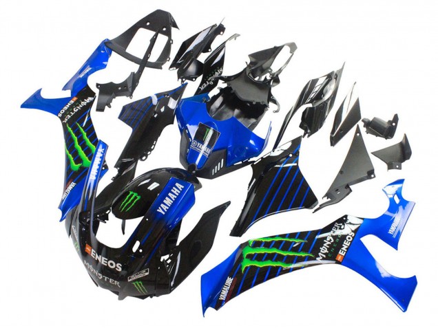 Preisgünstige Yamaha YZF 1000 R1 Motorrad Verkleidung 2020-2025 - Blau Schwarz Grun Schwarz ENEOS Monster