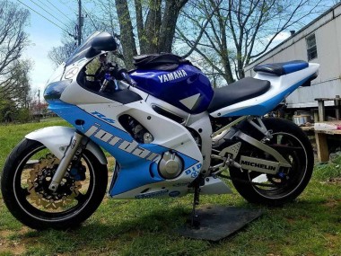 Preisgünstige Yamaha YZF 600 R6 Motorrad Verkleidung 1998-2002 - Weiss Blau Jordan