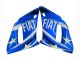 Preisgünstige Yamaha YZF 600 R6 Motorrad Verkleidung 1998-2002 - Weiss Blau Neon Gelb Fiat Motul Michelin