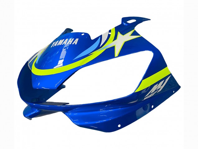Preisgünstige Yamaha YZF 600 R6 Motorrad Verkleidung 1998-2002 - Weiss Blau Neon Gelb Fiat Motul Michelin