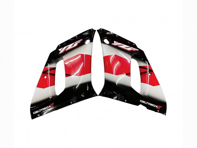 Preisgünstige Yamaha YZF 600 R6 Motorrad Verkleidung 1998-2002 - Rot Weiss Glanzendes Schwarz